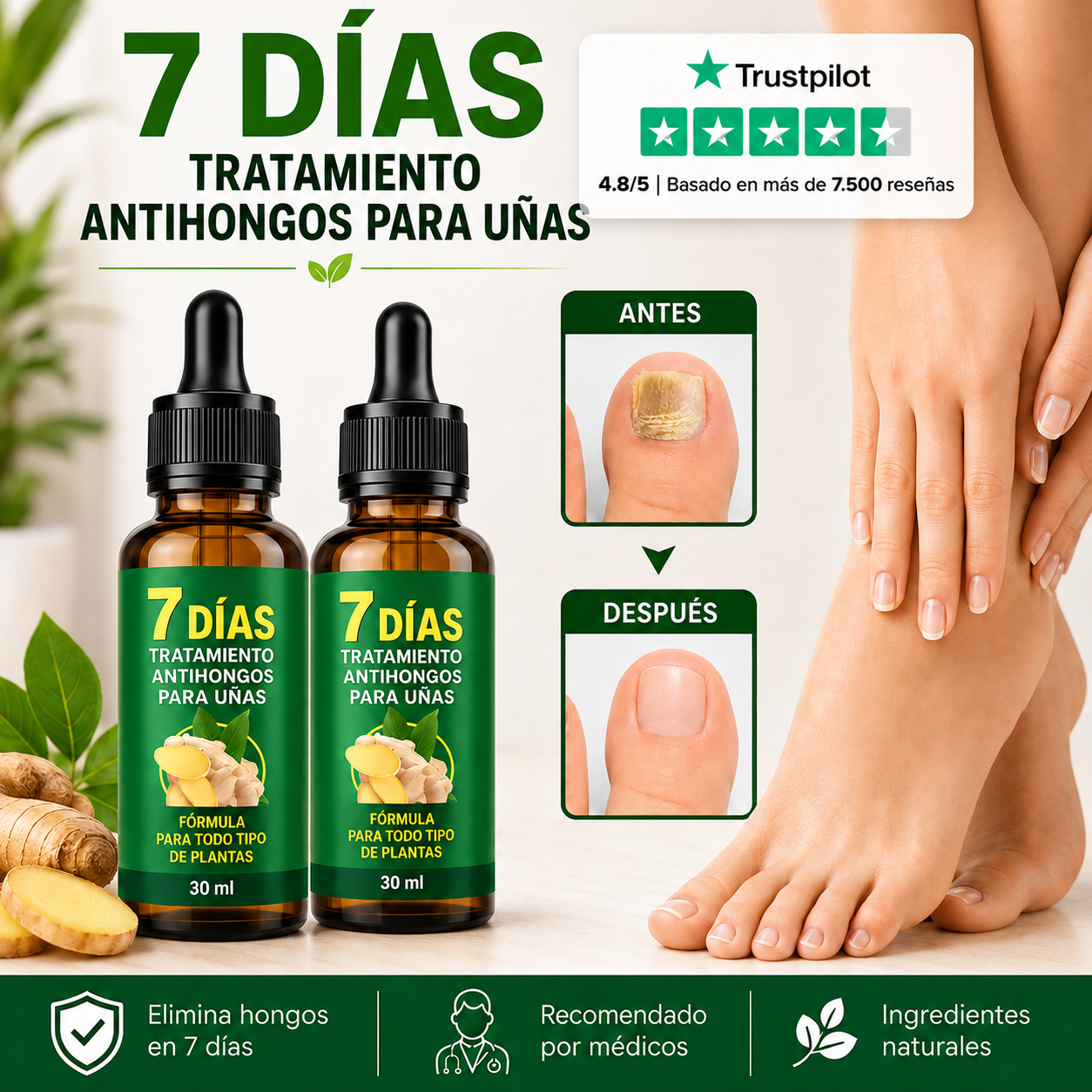 Tratamiento Antihongos 7 Días para Uñas